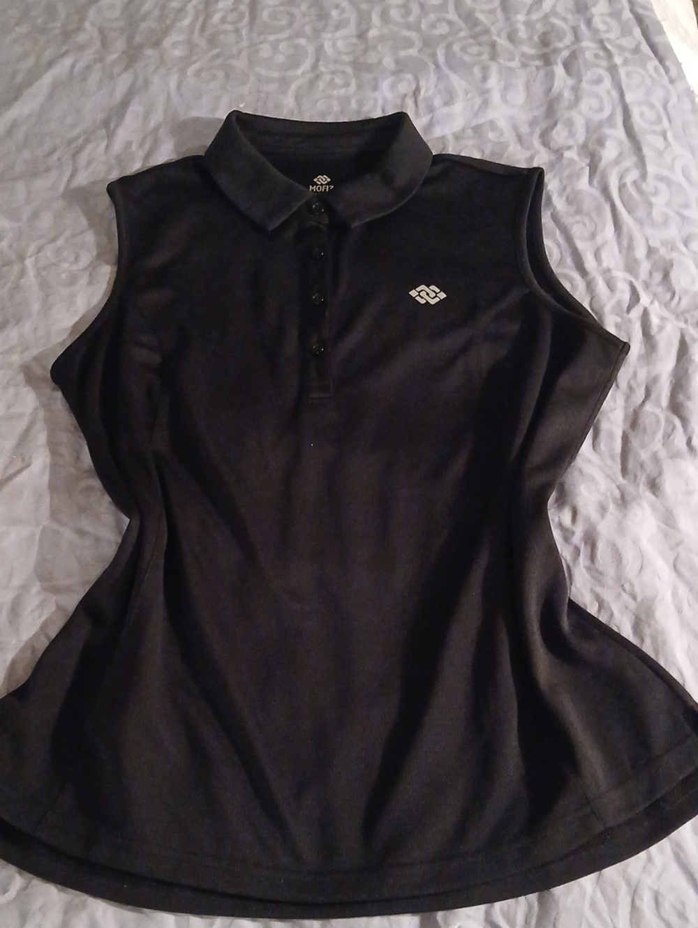 Women's Sleeveless Polo Tank Top - Black